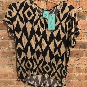 High low geometric print shirt - medium